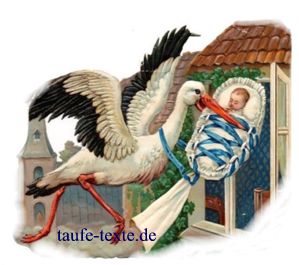 Storch bringt Baby - gemalt