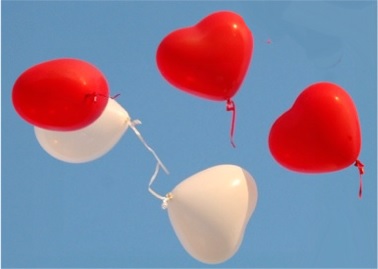 Heliumballons in Herzform