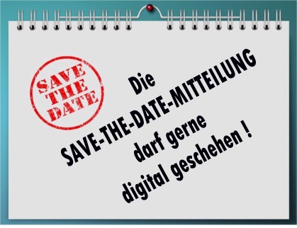 Notizblock mit Save-the-Date Mitteilung