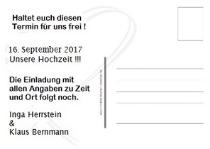 Einfache Save-the-Date Postkarte