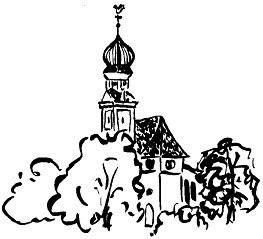Zeichnung: Romantische kleine Kirche