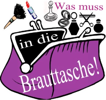 Handtasche der Braut und Inhalt