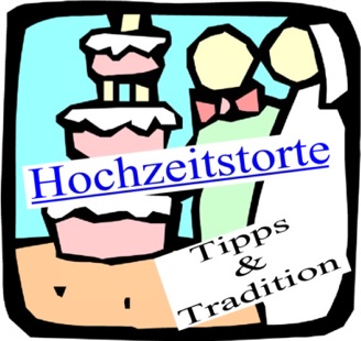 Brautpaar schneidet Torte an - Cartoon