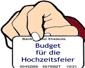 Kontokarte für Budget Hochzeitsfeier