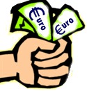 Euroscheine in der Hand