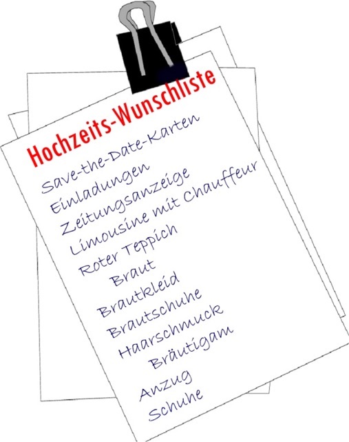 wunschliste für die hochzeit